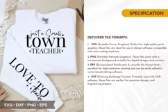 just a Small Town Teacher SVG -Sleeve T-Shirt Design Product Image 2