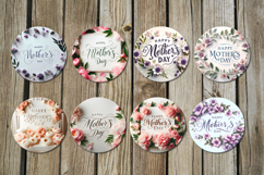 Mother&#039;s day flowers | 8 Round Earring Sublimation designs Product Image 2
