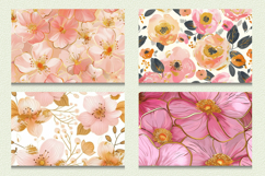 Pink &amp; Gold Flowers Cutting Boards sublimation Design Product Image 2