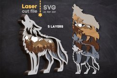 Wolf SVG laser cut file for Glowforge Product Image 2