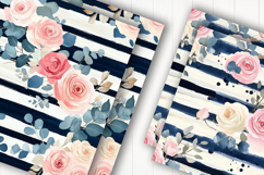 Rose Eucalyptus Stripe Digital Paper Product Image 2