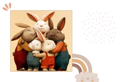 Easter Bunny Pillow Case, Cartoon Animals Pillow Design Product Image 2