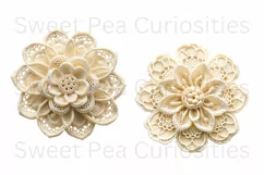 Crochet, Lace, Cluster, Ephemera, PNG, Flower, Clipart Product Image 2