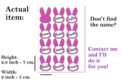 Easter bunny girls name tags digital download laser cut file Product Image 2
