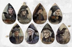 Gothic crow | Teardrop Earring Sublimation design bundle Product Image 2