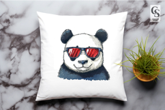 Patriotic Panda With Sunglasses Clipart PNG Product Image 2
