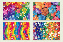 Rainbow Blooming Flowers Cutting Boards sublimation Design Product Image 2