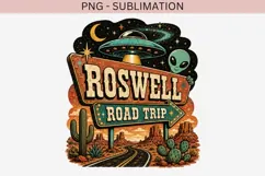 Roswell road trip png design for T-shirts Product Image 2