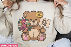 Best mom ever PNG ,Cute Animals Mothers Day Clipart PNG Product Image 2