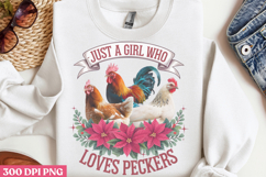 Just A Girl Who Loves Peckers PNG, Chicken Farm Sublimation Product Image 2