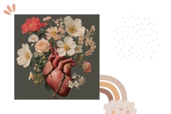Floral Heart Pillow Design, Flowers Pillow Case Product Image 2