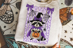 Preppy Halloween Coquette Raccoon Png, Spooky Season Png. Product Image 2