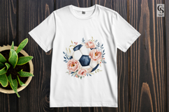 Floral Soccer Ball Watercolor Clipart Sublimation PNG Product Image 2
