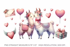 16oz Libbey Glass Can Tumbler Valentine Cute Llama Heart Product Image 2