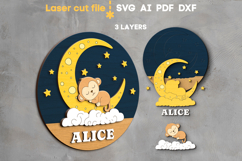 Monkey Baby Name Sign SVG laser cut file for Glowforge Product Image 2