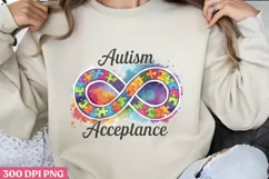 Autism Acceptance PNG, Autism Sublimation PNG Product Image 1