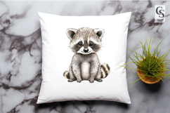 Cute Raccoon Watercolor Clipart Sublimation PNG Product Image 2