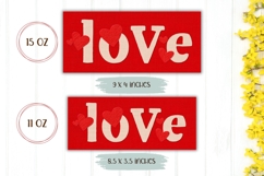 Love Hearts Coffee Mug Wrap, Love Mug Template Product Image 2