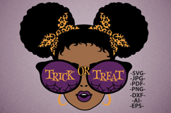 Trick or Treat Halloween Afro Girl SVG PNG Black Girl Product Image 2