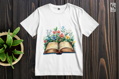 Open Book With Flowers Clipart PNG Product Image 2