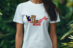 Cute Vector cartoon Malaysia sticker with tiger and map Product Image 2