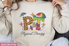 PT Physical Therapy PNG, Mardi Gras Sublimation PNG Product Image 1