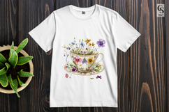 Floral Teacup Bouquet Clipart Sublimation PNG Product Image 2