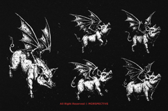 10 Bundle Dark Art Devil Pig Demon pig With Wing Boar Piglet Product Image 3
