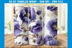 Pansy Flowers Tumbler Wrap | Flower Tumbler Sublimation Product Image 2