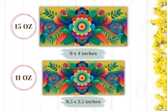 Floral Mug Design, Colorful Flowers Mug, Neon Flowers PNG Product Image 2