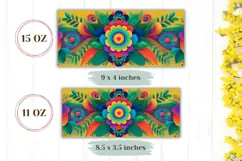 Floral Mug Design, Colorful Flowers Mug, Neon Flowers PNG Product Image 2