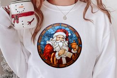 Stained Glass Painting Of Santa Clipart Sublimation Product Image 2