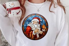 Stained Glass Painting Of Santa Clipart Sublimation Product Image 2