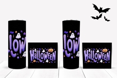 Neon Halloween Tumbler Wrap, Pumpkins Tumbler Design Product Image 2