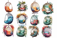 Watercolor hanging chair clipart Product Image 2