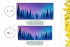 Night Sky Mug Template, Night Forest Mug Wrap Design Product Image 2