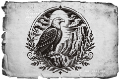 Majestic Eagle Over Canyon Silhouette SVG Product Image 2
