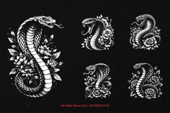 10 Bundle Dark Art Cobra Snakes with Floral Rose Viper Product Image 3