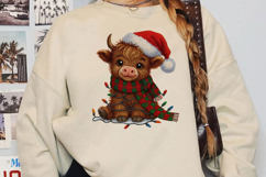 Cute Buffalo Sublimation,Yarn Crochet Christmas Png Product Image 2