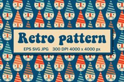 Retro Christmas pattern with Santa Claus Product Image 1