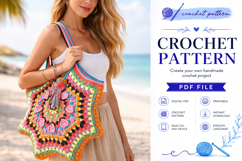 Heart Petal Crochet Tote Bag Pattern PDF Product Image 1