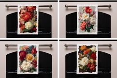 Vintage Flowers Towel Designs, Floral Kitchen Towel PNG Product Image 2
