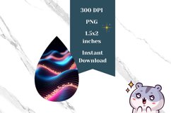 Abstract Teardrop Earring, Liquid Earring Sublimation PNG Product Image 2