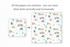 Christmas Town Seamless Pattern, Digital Paper Product Image 2
