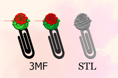 Paper Clips, Rose STL/3MF files for 3D Printing Product Image 2