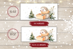 Watercolor Christmas Hedgehog Mug, Christmas Tree Mug Design Product Image 2