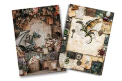 Rustic Dragon Junk Journal Pages Product Image 2