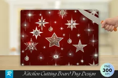 Christmas Stars and Angel Walnut Wood Cutting Board PNG Product Image 1