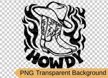 Cowboy boots and hat svg cut file, Howdy cowboy rodeo Product Image 2