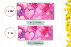 Love Heart Coffee Mug Wrap, Art Love Hearts Mug Design Product Image 2